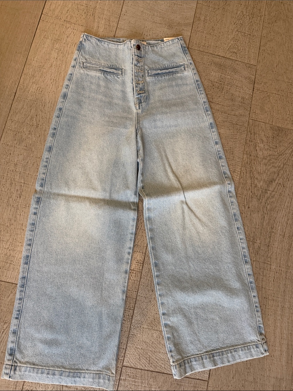 Zara Light Wash High-Rise Wide Leg Jeans
